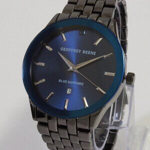 Geoffrey Beene Men's Casual Watch Sapphire Blue Dial GunMetal Finish 42mm